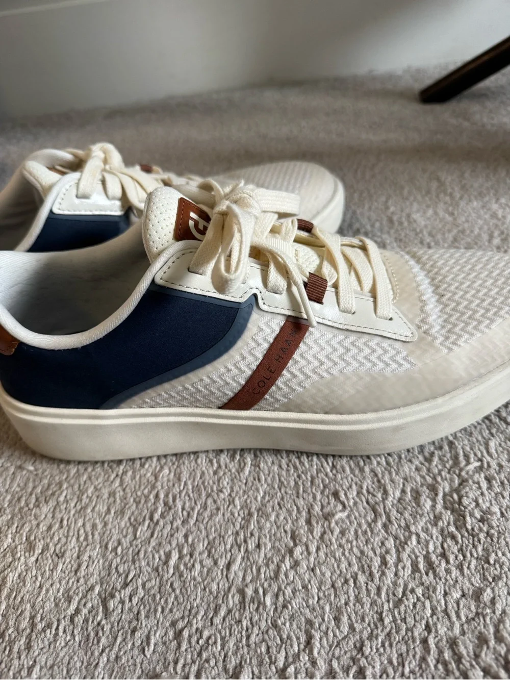 Cole Haan Cream & Brown Men's Lace-Up Sneakers